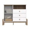 Cômoda Ternura 1Porta 3 Gavetas Branco/Jequitibá Henn Móveis