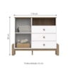 Cômoda Ternura 1Porta 3 Gavetas Branco/Jequitibá Henn Móveis