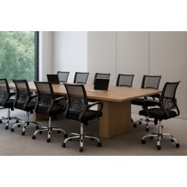 Conjunto 10 Cadeiras Escritório Giratória Office Arco Estofado Mesh Preto Conthey