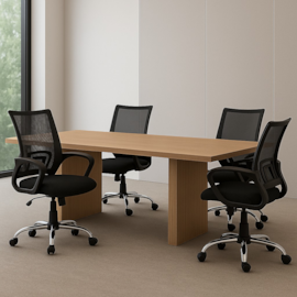 Conjunto 4 Cadeiras Escritório Giratória Office Arco Estofado Mesh Preto Conthey