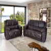 Conjunto Estofado 3/2 Lugares Bahamas Plus PU Marrom Hellen