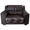 Conjunto Estofado 3/2 Lugares Bahamas Plus PU Marrom Hellen