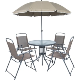 Conjunto Mesa Arizona Com 4 Cadeiras Marrom Kala