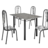 Conjunto Mesa Atenas De Granito Com 4 Cadeiras Geométricas