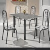 Conjunto Mesa Atenas De Granito Com 4 Cadeiras Geométricas