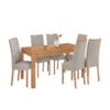Conjunto Mesa Athenas Com 6 Cadeiras Amêndoa