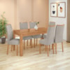 Conjunto Mesa Athenas Com 6 Cadeiras Amêndoa
