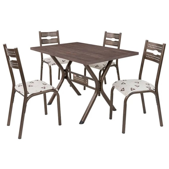 Conjunto Mesa Com 4 Cadeiras Assento Geométrico Luna Ciplafe