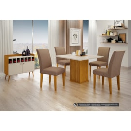 Conjunto Mesa com 4 Cadeiras Napoli Leifer