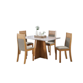 Conjunto Mesa Com 4 Cadeiras Passion Roma Viero Móveis