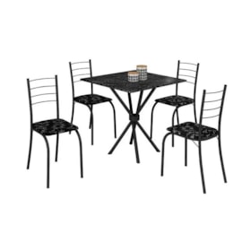 Conjunto Mesa com 4 Cadeiras Rio Tampo Móveis Teixeira