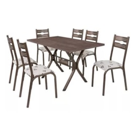 Conjunto Mesa Com 6 Cadeiras Assento Geométrico Luna Ciplafe