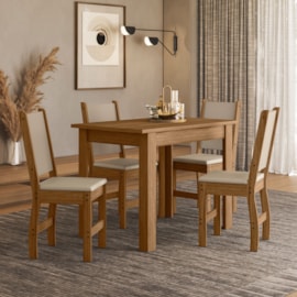 Conjunto Mesa De Jantar Bellagio Com 4 Cadeiras Clara Freijó