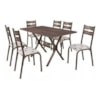 Conjunto Mesa de Jantar com 6 Cadeiras Luna Bronze