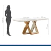 Conjunto Mesa de Jantar com Tampo Slim de Vidro 6 Cadeiras Laguna Off White