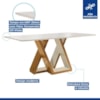 Conjunto Mesa de Jantar com Tampo Slim de Vidro 6 Cadeiras Laguna Off White