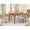 Conjunto Mesa de Jantar em Metalon 6 Cadeiras C024/B Bege Café