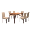 Conjunto Mesa de Jantar em Metalon 6 Cadeiras C024/B Bege Café