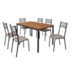 Conjunto Mesa de Jantar Jade Flex Com 6 Cadeiras Cor Linho Bege