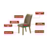 Conjunto Mesa Firenze 1.20 + 4 Cadeiras Dara  LJ Móveis