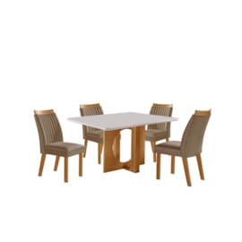 Conjunto Mesa Firenze 1.20 + 4 Cadeiras Dara  LJ Móveis