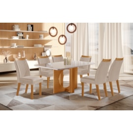 Conjunto Mesa Firenze 6 Cadeiras Dara LJ Móveis