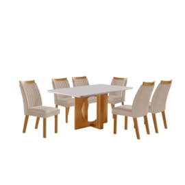 Conjunto Mesa Firenze 6 Cadeiras Dara LJ Móveis