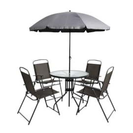 Conjunto Mesa Nevada Com 4 Cadeiras Cinza Kala