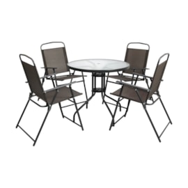 Conjunto Mesa Nevada Com 4 Cadeiras Cinza Kala