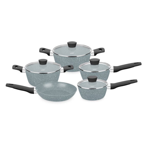 Conjunto Panelas Carmela Silver 5peças Cinza MTA