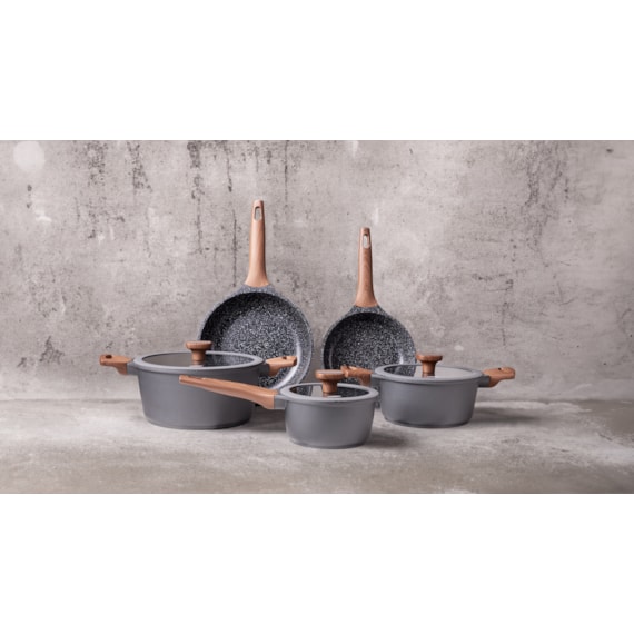 Conjunto Panelas Titanium 5peças Cinza MTA