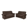 Conjunto Sofá Milano 3/2 Lugares Lufer Estofados Marrom