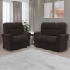 Conjunto Sofá Milano 3/2 Lugares Lufer Estofados Marrom