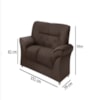 Conjunto Sofá Milano 3/2 Lugares Lufer Estofados Marrom