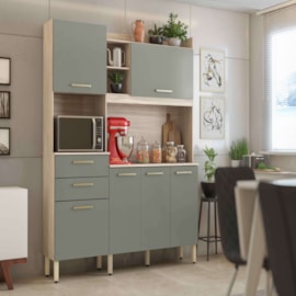 Cozinha Compacta 6 Portas 2G Select Avena/Menta Demóbile