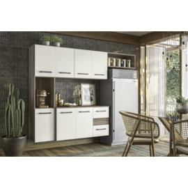 Cozinha Juliete Suspensa Carvalho NatOff Wht Cristal Nicioli