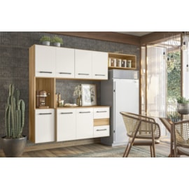 Cozinha Juliete Suspensa Freijo/Off Wht Cristal Nicioli