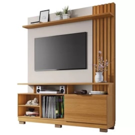 Estante Home para TV Até 55 Polegadas Artheo Cinamomo e Off White