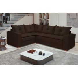 Estofado Barcelona Canto Veludo Marrom Colchoarte