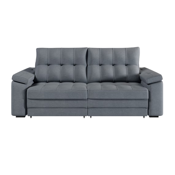 Estofado Bérgamo Retrátil 2,50m Cinza Konfort