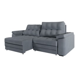 Estofado Bérgamo Retrátil 2,50m Cinza Konfort