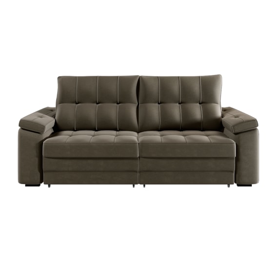  Estofado Bérgamo Retrátil 2,50m Marrom Konfort