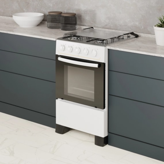 Fogão Ares 4 Bocas Branco Realce