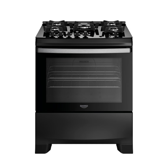 Fogão de Piso 5 Bocas Dako Supreme Glass Preto Atlas