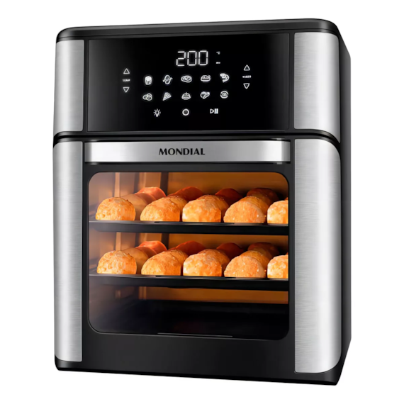 Fritadeira Air Fryer Forno Oven 12L Preto/Inox 2000W AFON-12L-BI Mondial