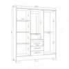 Guarda Roupa 4P/3G Paris Atacama/Off White
