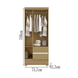 GUARDA ROUPA 5132 3P 2G ATACAMA/GRAFITE (926)