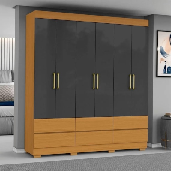 GUARDA ROUPA 5156 MARROCOS 6P 6G CINAMOMO / GRAFITE (943)