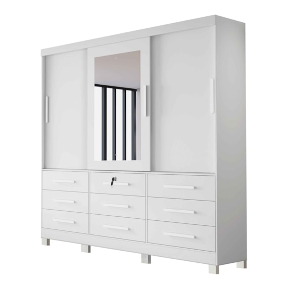 Guarda Roupa Athenas 3P C/Esp Branco Bianchi