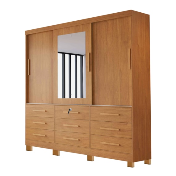 Guarda Roupa Athenas 3P C/Esp Nature Bianchi